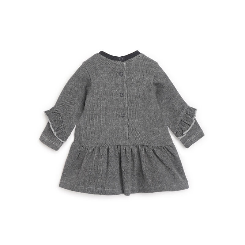 Girls Grey Printed Printed Long Sleeve Dress image number 1